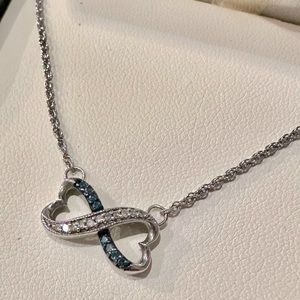 Blue and white diamond infinity heart necklace. Purchased at Fred Meyer Jewelers